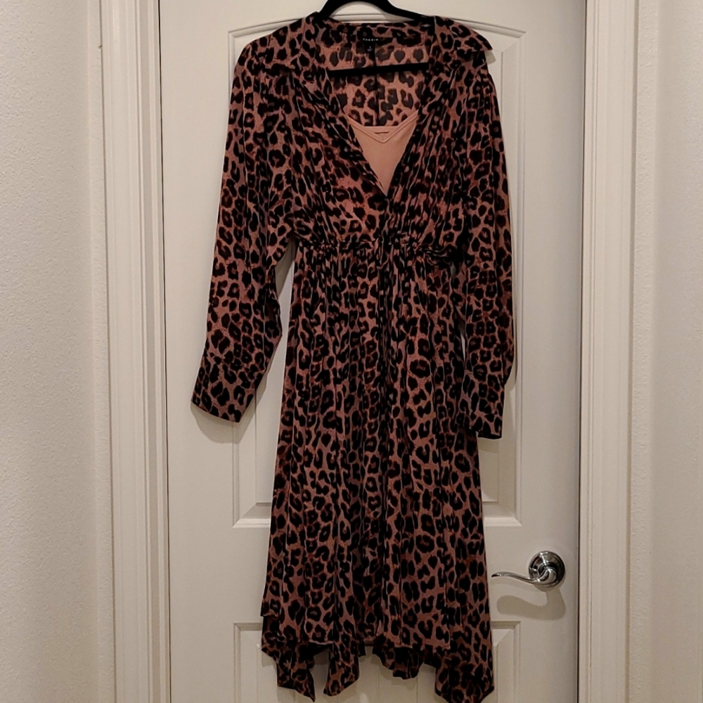Torrid chiffon cheetah print dress size 1
